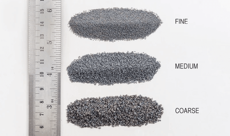 gray ballast fine medium and coarse comparison